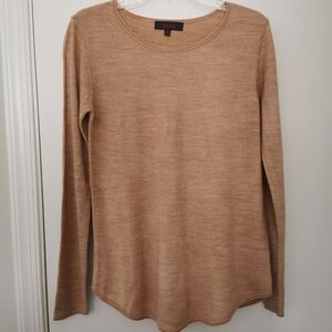 Marled scoop neck sweater, small
